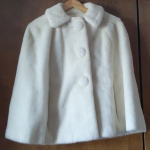 Handmade Vintage White Faux-Fur Cape